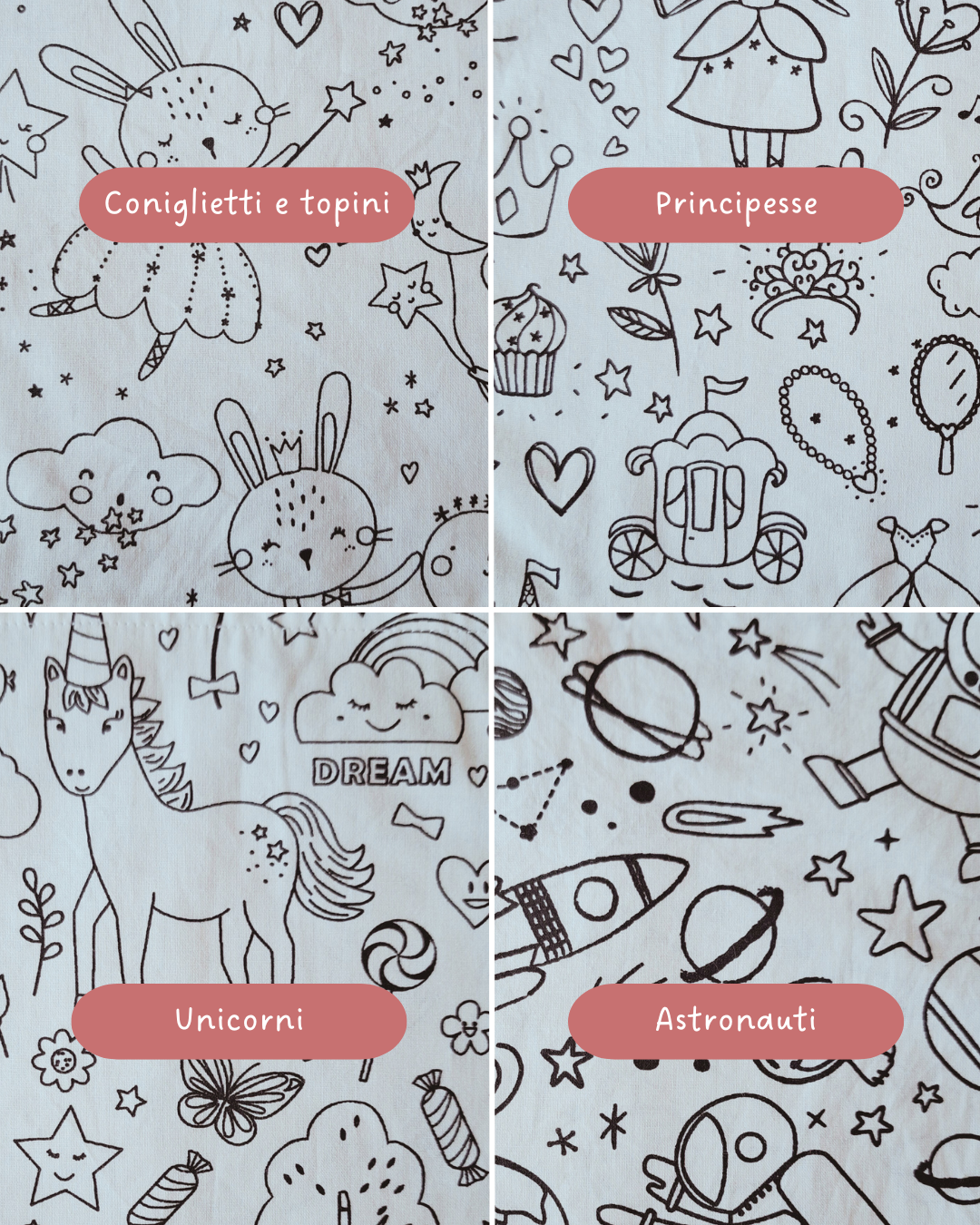 fantasie da colorare con pennarelli lavabile