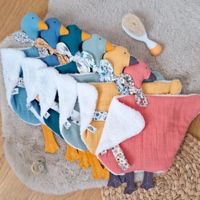 Doudou Paperella personalizzato Ricamato a mano M'Amélie Copertina di linus Oggetto transizionale