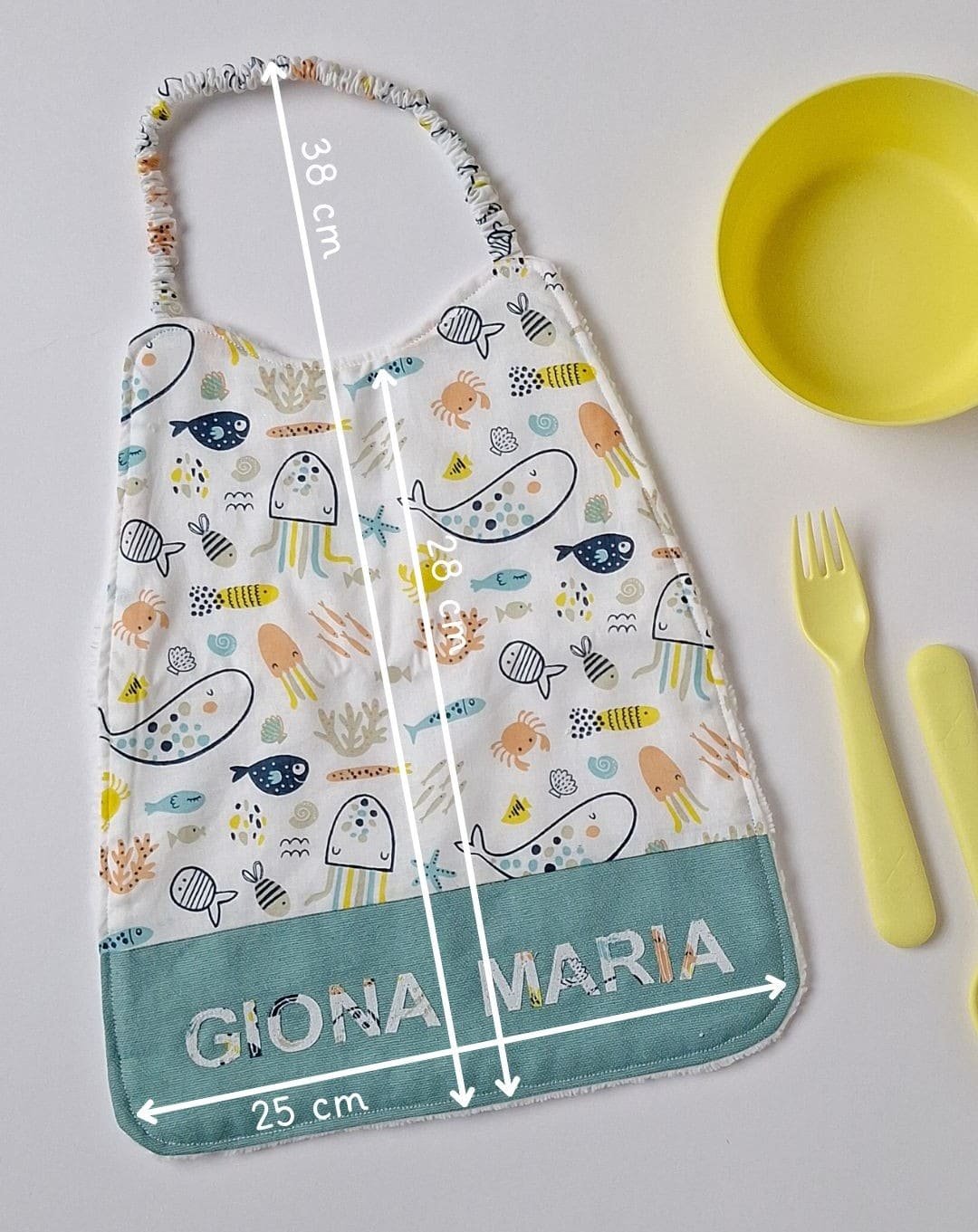 bavaglino con elastico personalizzato dimensioni