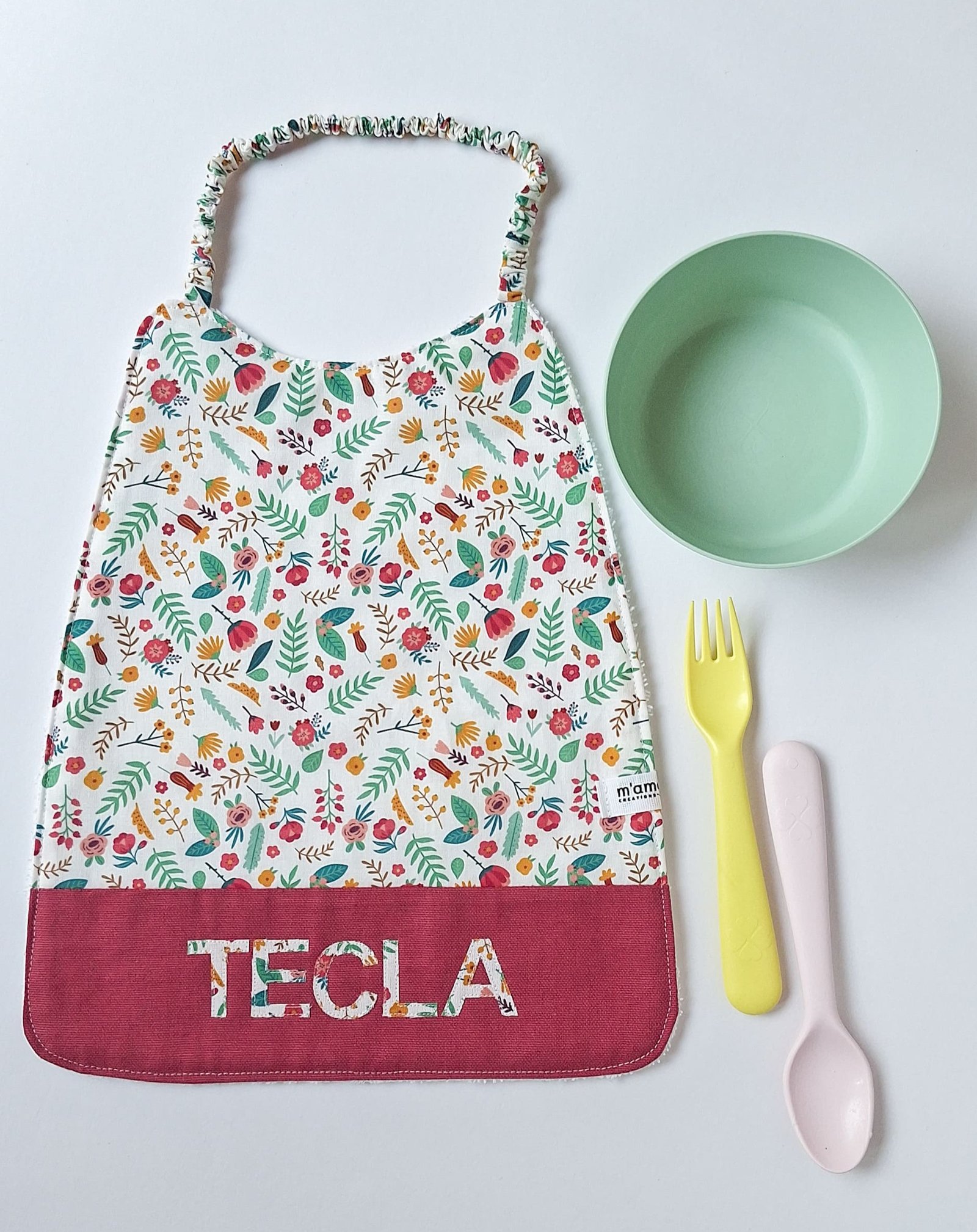 bavaglino con elastico personalizzato rosa