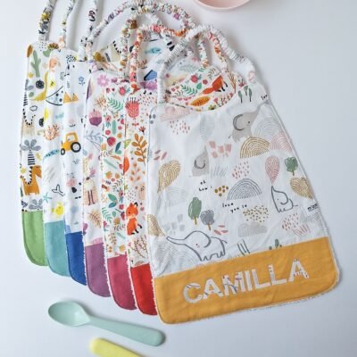 bavaglino con elastico personalizzato senape