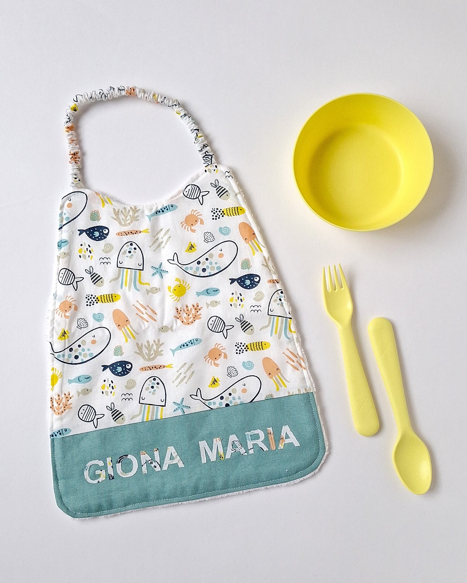 bavaglinoi con elastico personalizzato verde acqua