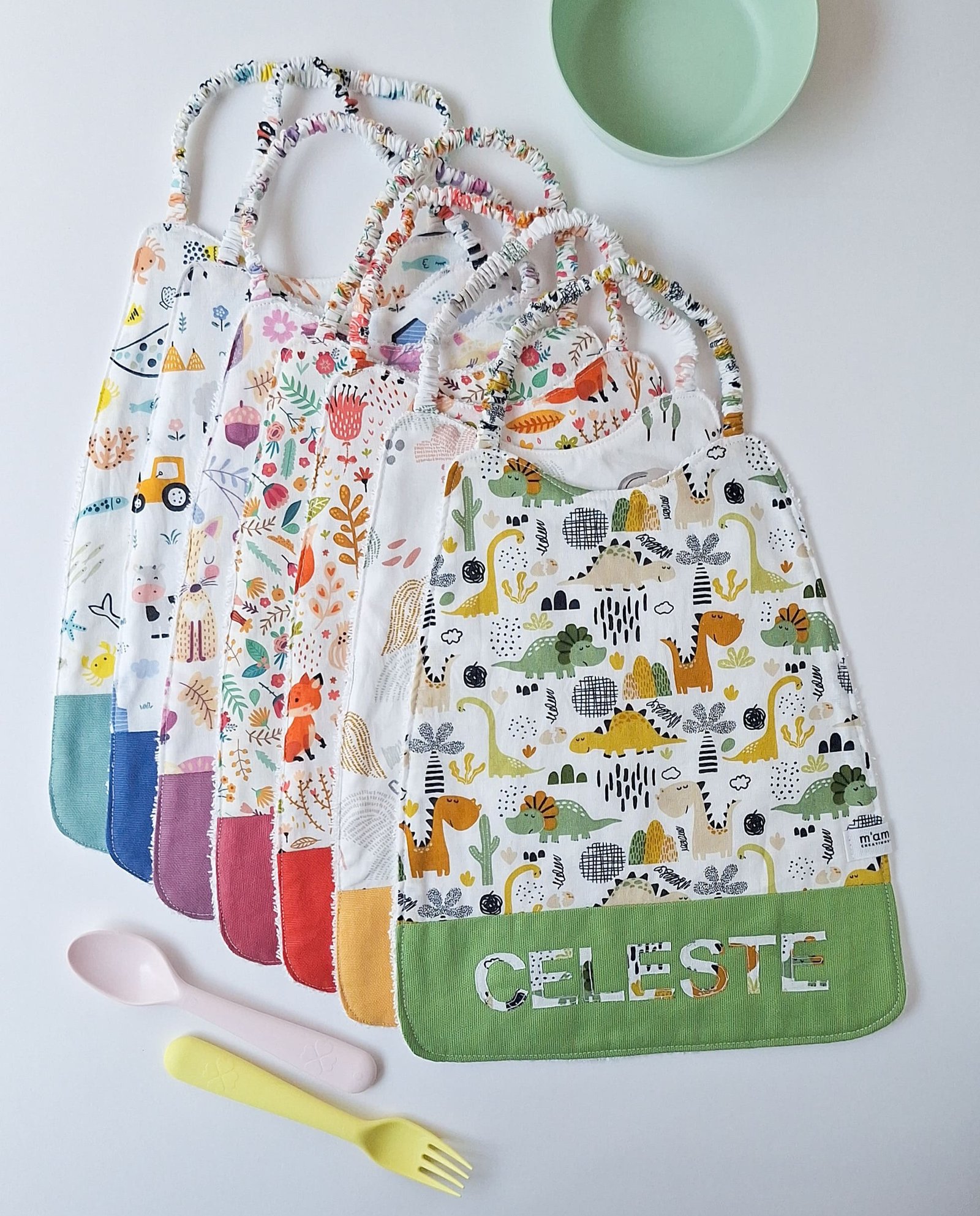 bavaglino con elastico personalizzato verde lime