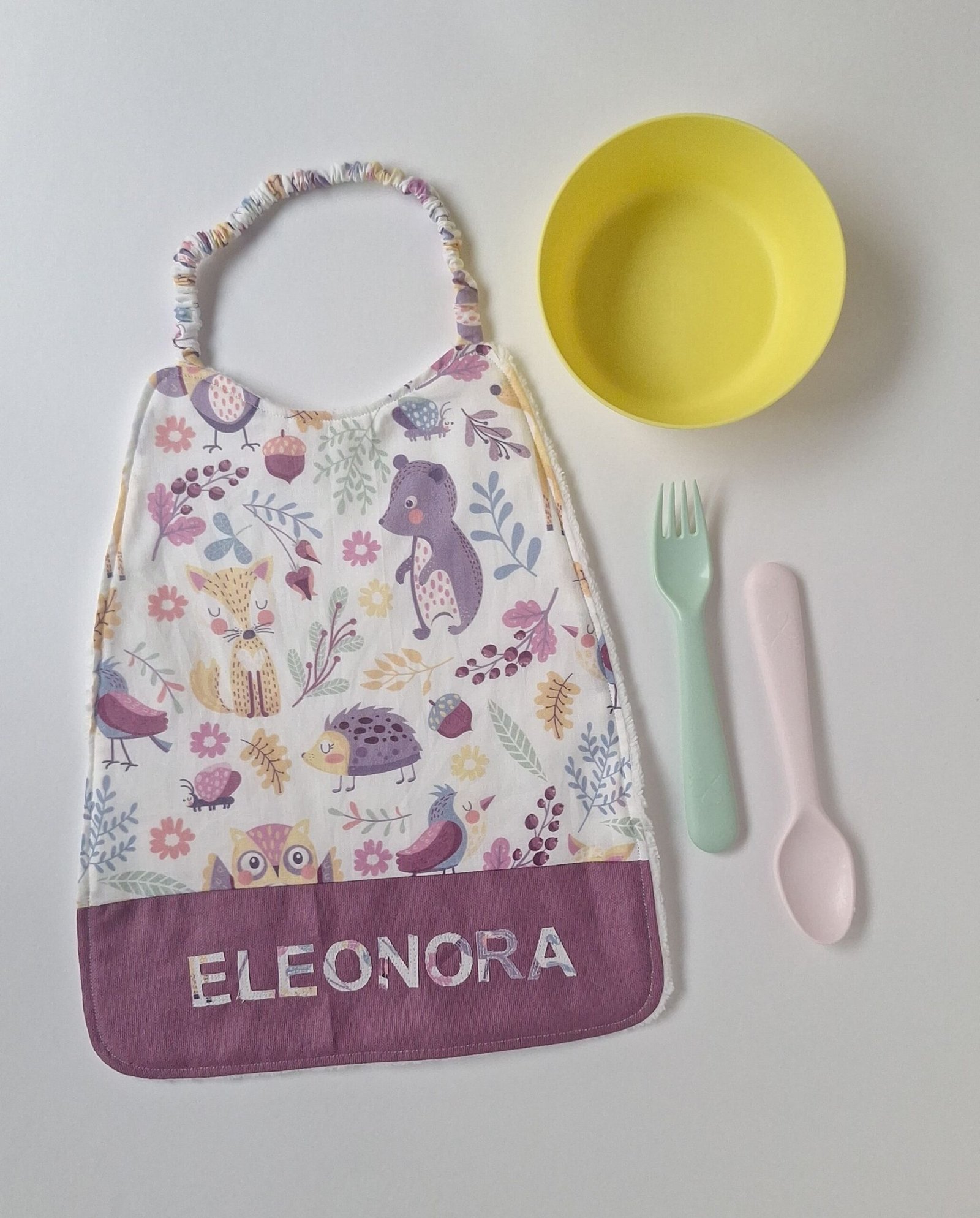 bavaglino con elastico personalizzato viola