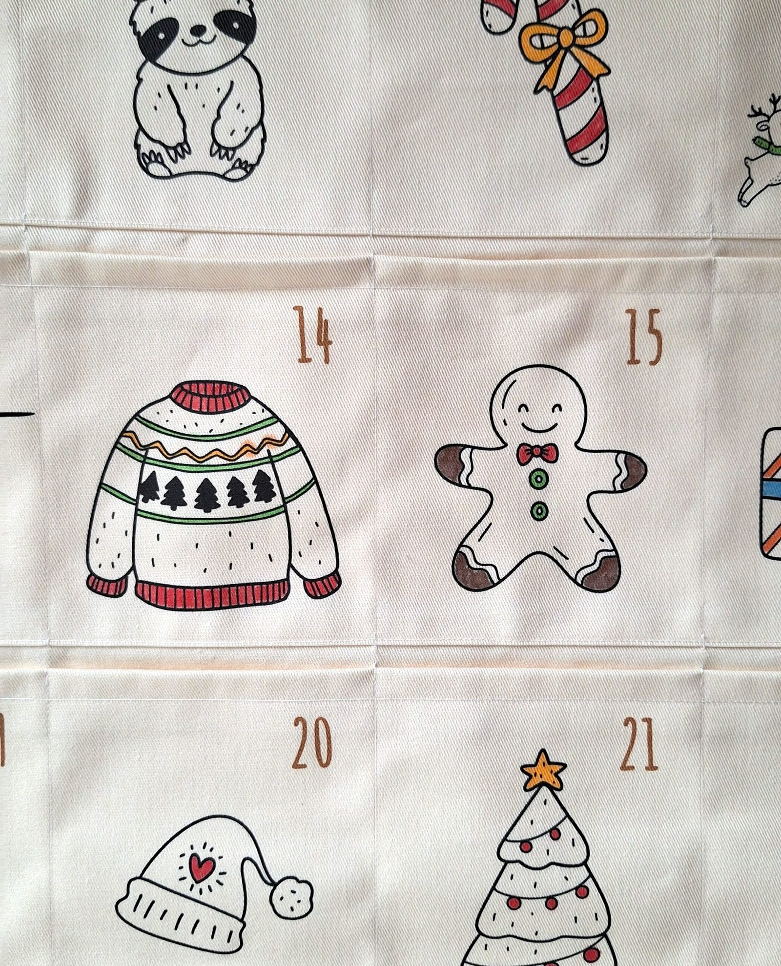 Calendario dell'Avvento da colorato