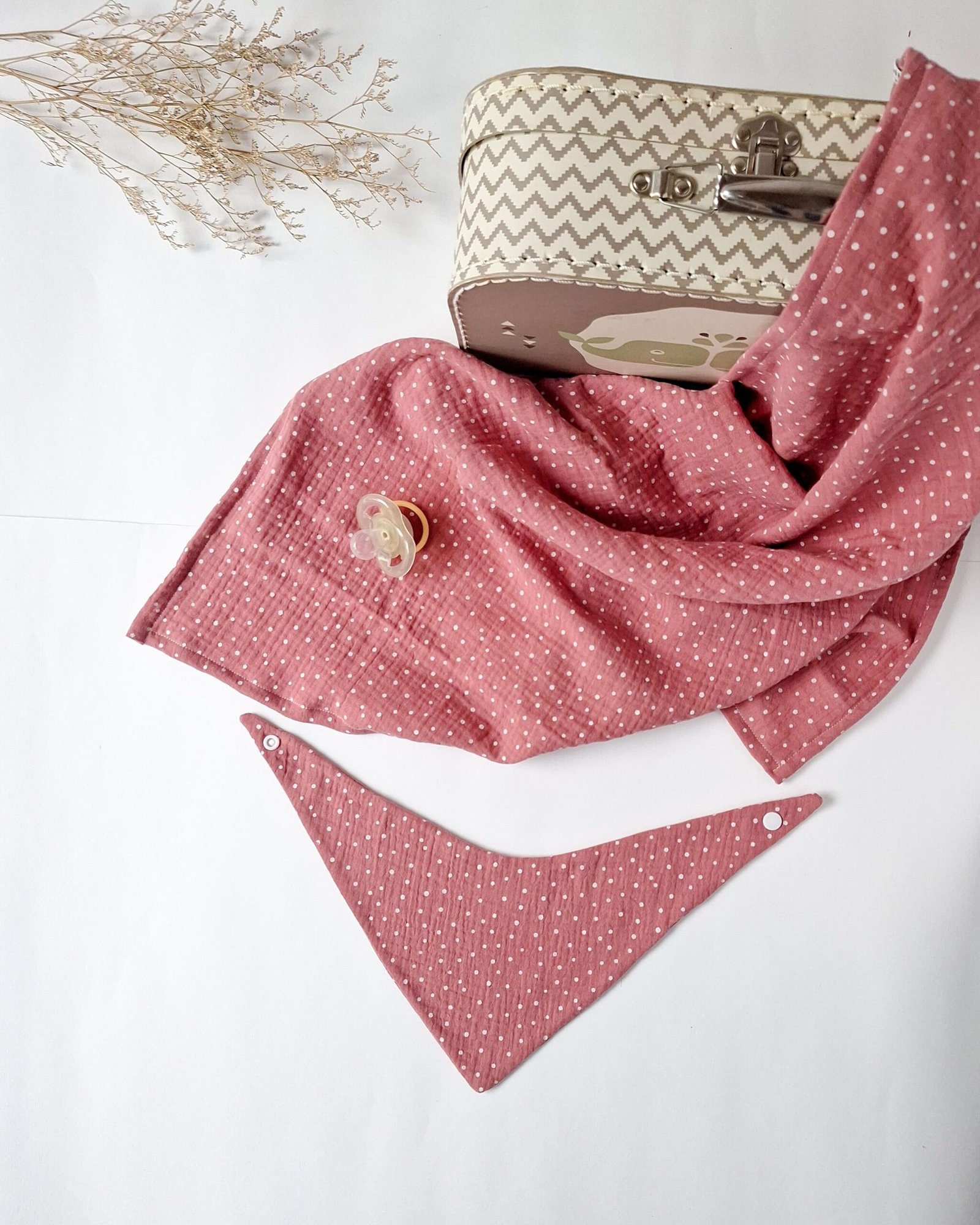 Set nascita in mussola rosa