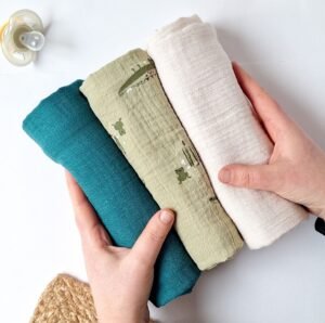 Set di 3 mussoline coccodrilli