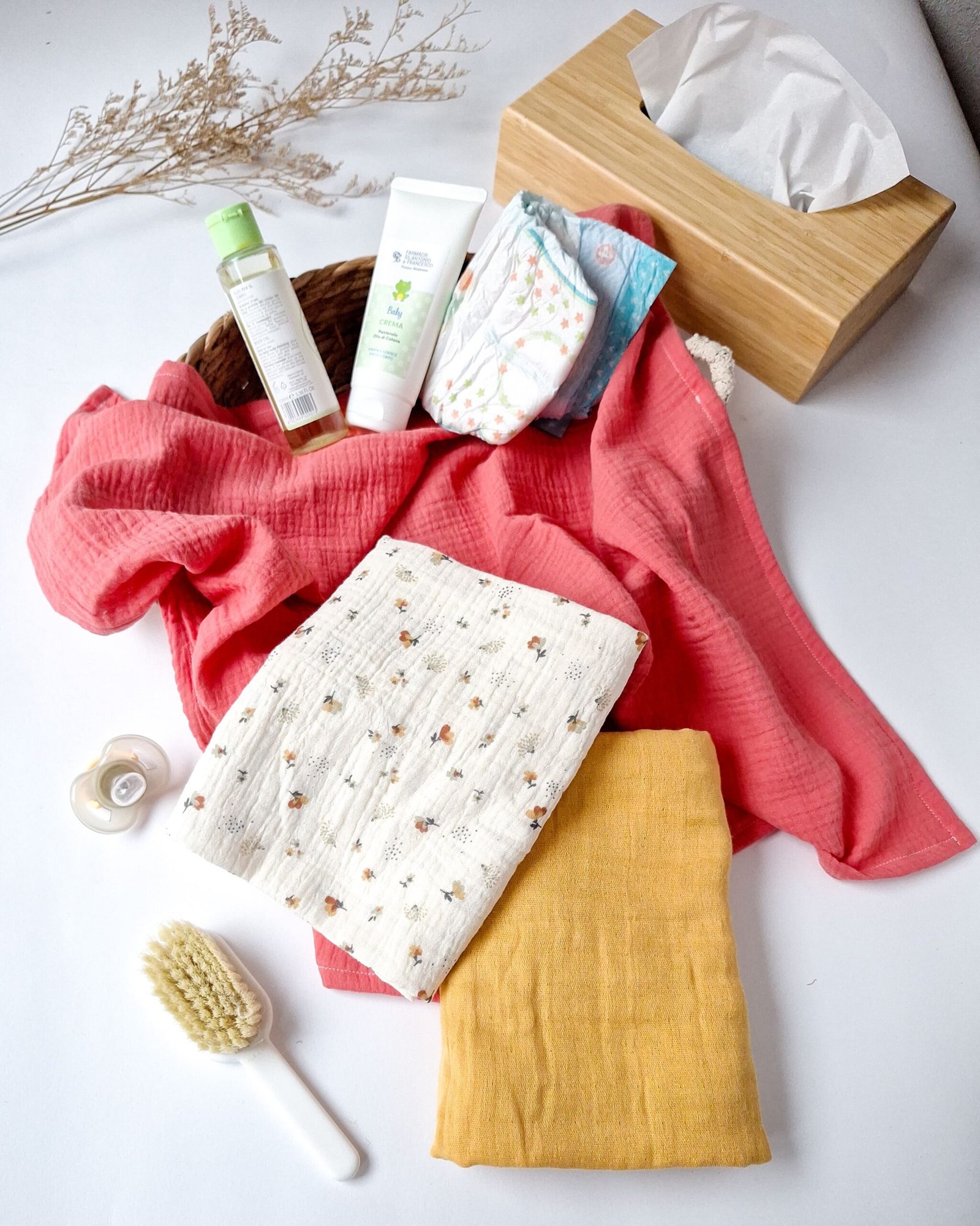 set di 3 mussoline fiori