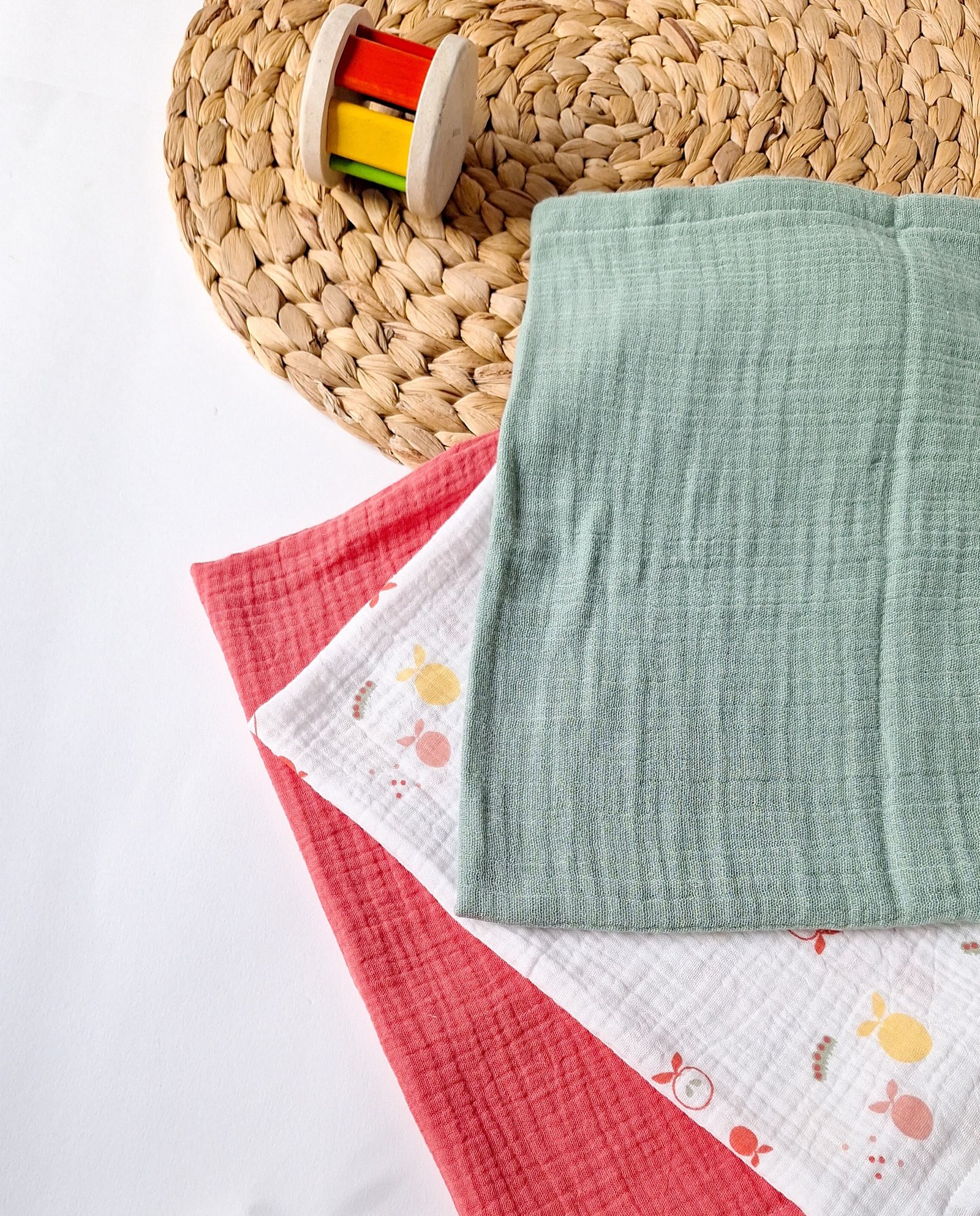 set di 3 mussoline frutta