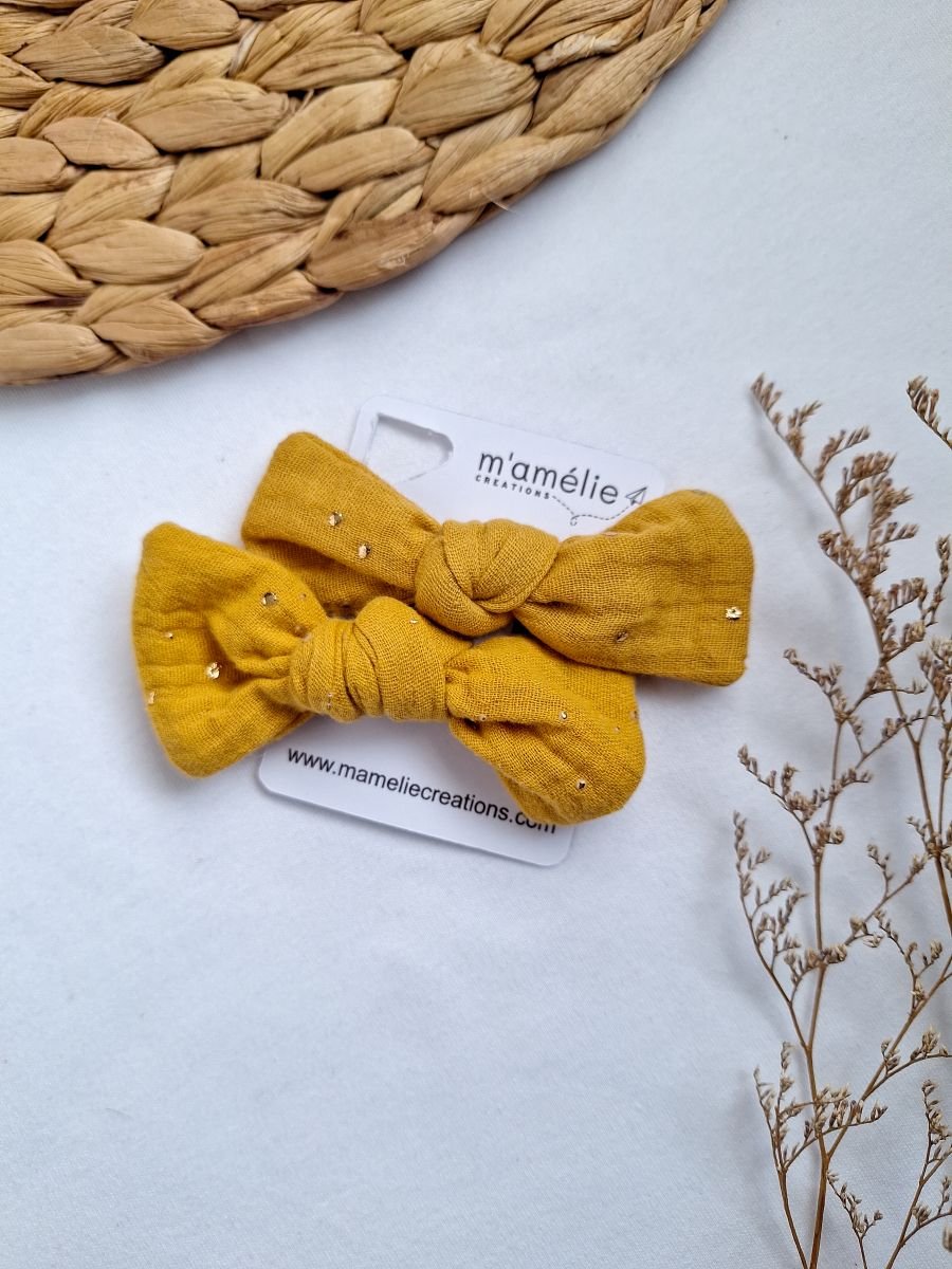 Mollette per capelli grande senape fiori