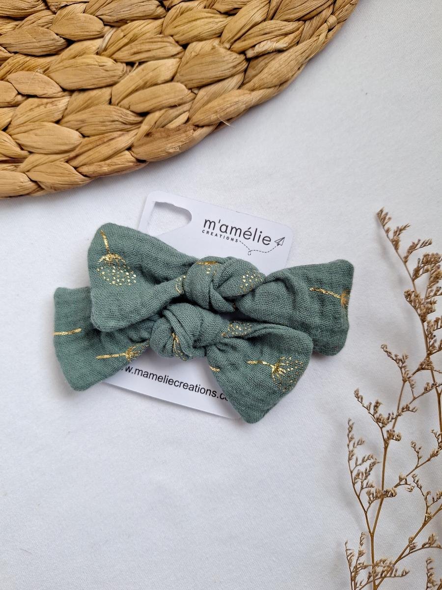 Mollette per capelli grande verde fiori