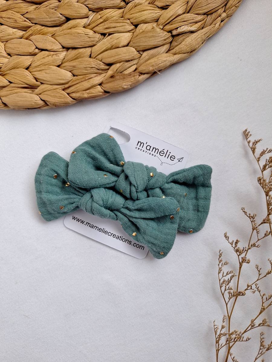 Mollette per capelli grande verde pois