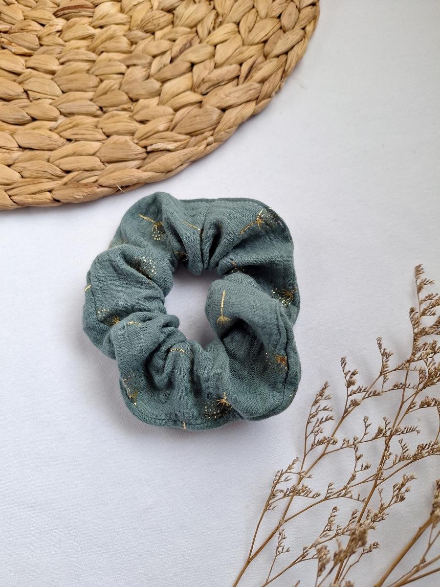 Scrunchies per capelli verde fiori